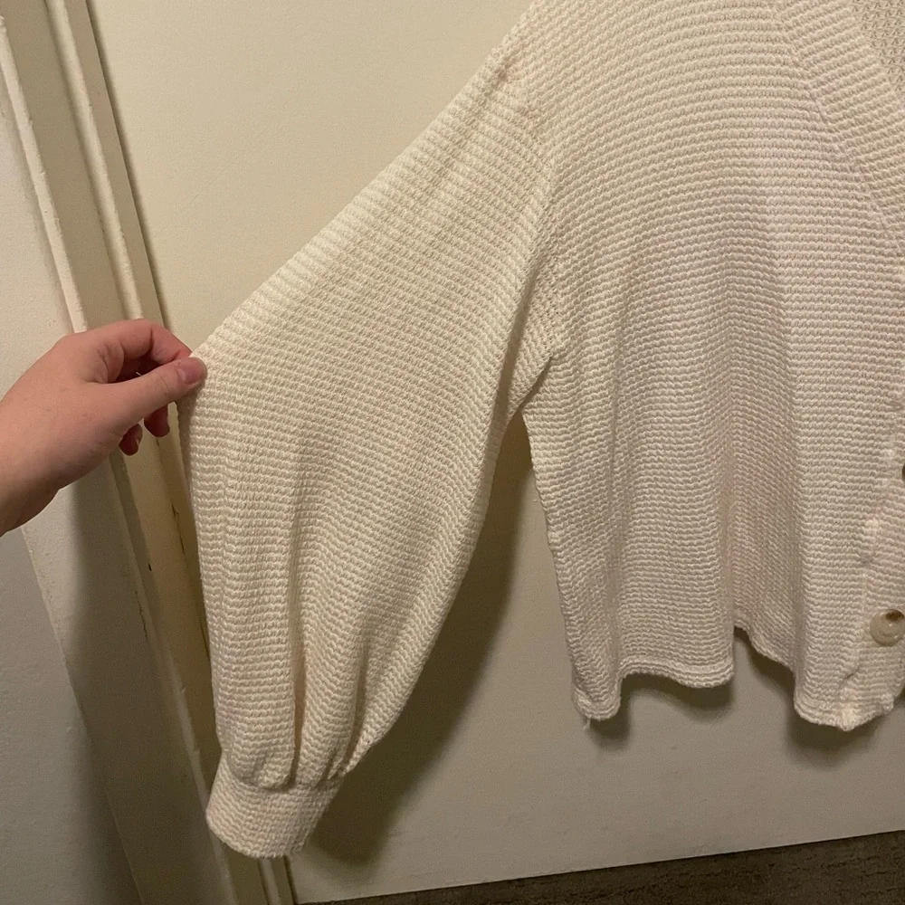 animari knit style long sleeve cream cardigan - Picture 2 of 4